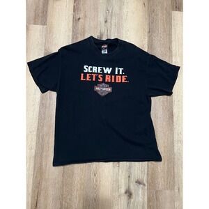 Harley-Davidson Mens XL Screw It Lets Ride T-Shirt Danbury CT Black 2009 USA